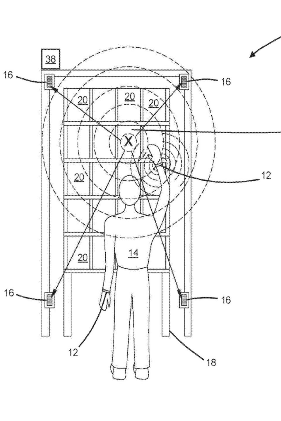 A patent drawing for Amazon's new wrist band