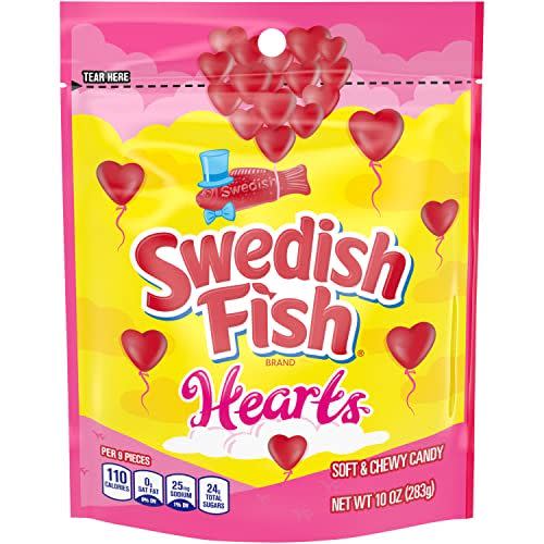 6) Swedish Fish Valentine Candy Hearts, 6-Pack