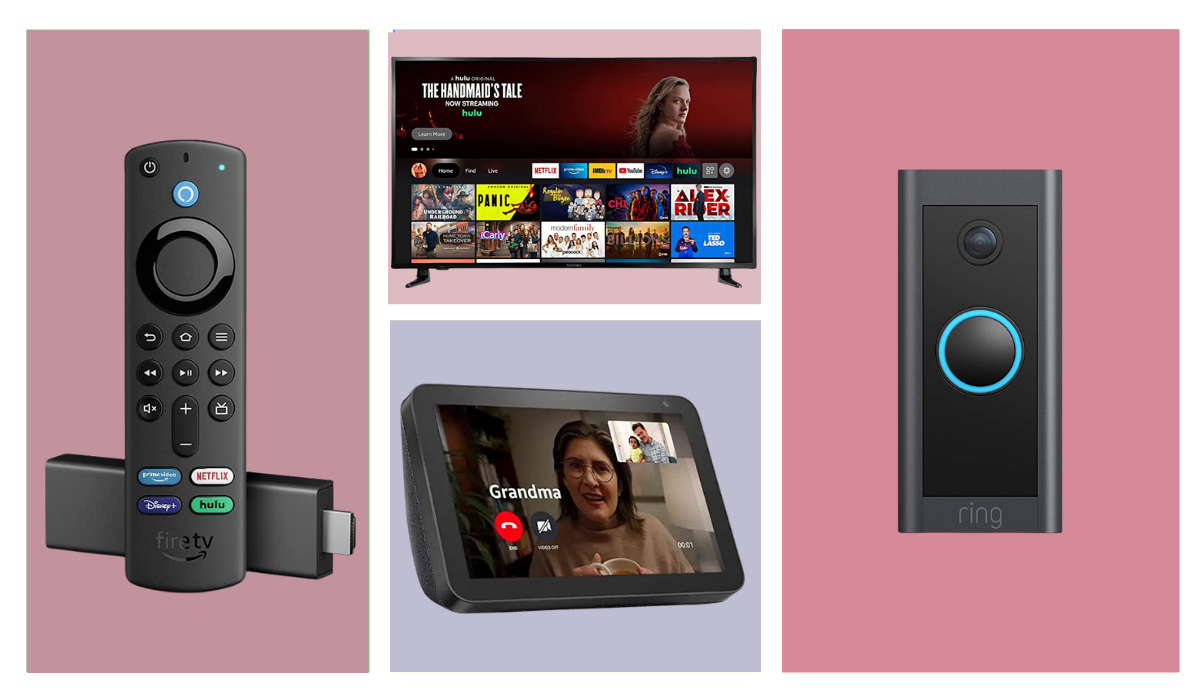 fire stick, smart tv, Amazon echo, ring doorbell