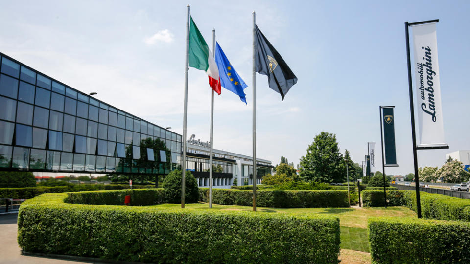 The headquarters for Automobili Lamborghini in Sant’Agata Bolognese, Italy. - Credit: Photo by Guizzardi Umberto, courtesy of Automobili Lamborghini S.p.A.