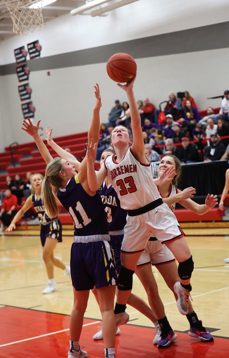 Alyssa Jones had 8 points off the bench for the Roland-Story girls basketball team during a 43-35 victory over Nevada in the Class 3A regional quarterfinals Saturday in Story City.