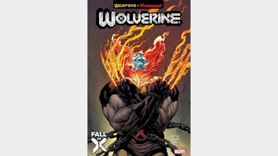 Wolverine's claws are on fire.