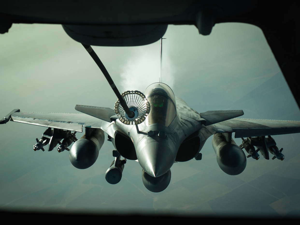 French Dassault Rafale jet refueling