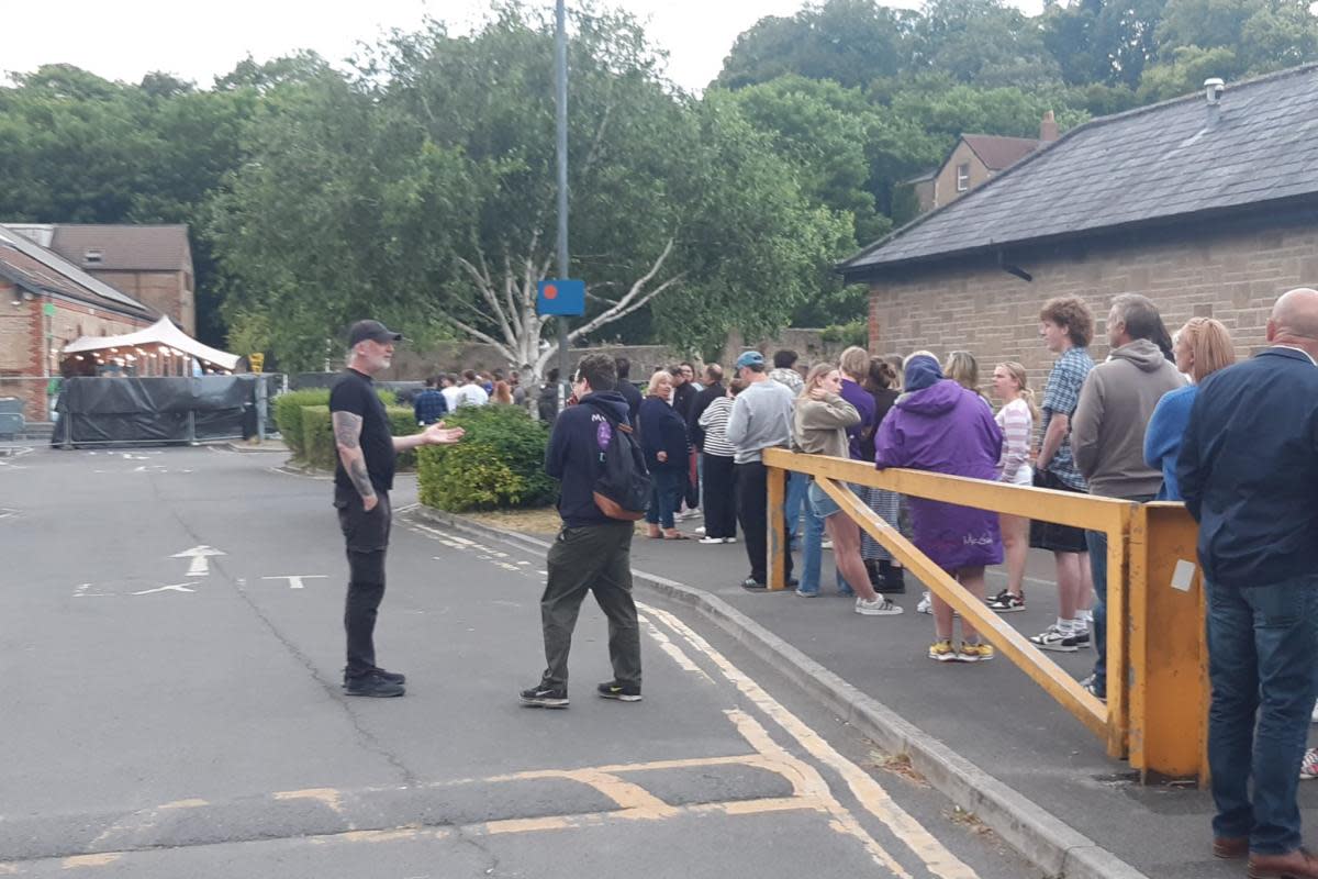 Queues formed outside the Cheese and Grain on Thursday. <i>(Image: NQ)</i>