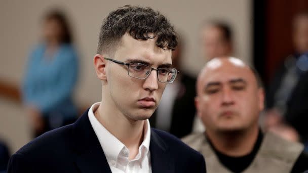 PHOTO: El Paso Walmart accused mass shooter Patrick Crusius, a 21-year-old male from Allen, Texas, accused of killing 22 and injuring 25, is arraigned, in El Paso, Texas, Oct. 10, 2019. (Mark Lambie/Pool via Reuters)