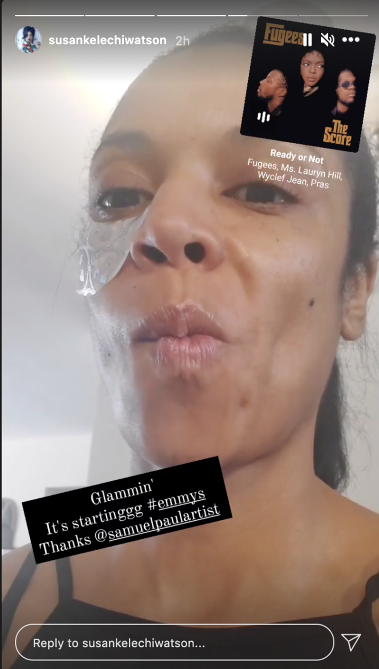 Kelechi Watson shares a photo of her Emmys prep. (Susan Kelechi Watson / Instagram)