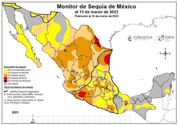 monitor de sequía 15 de marzo