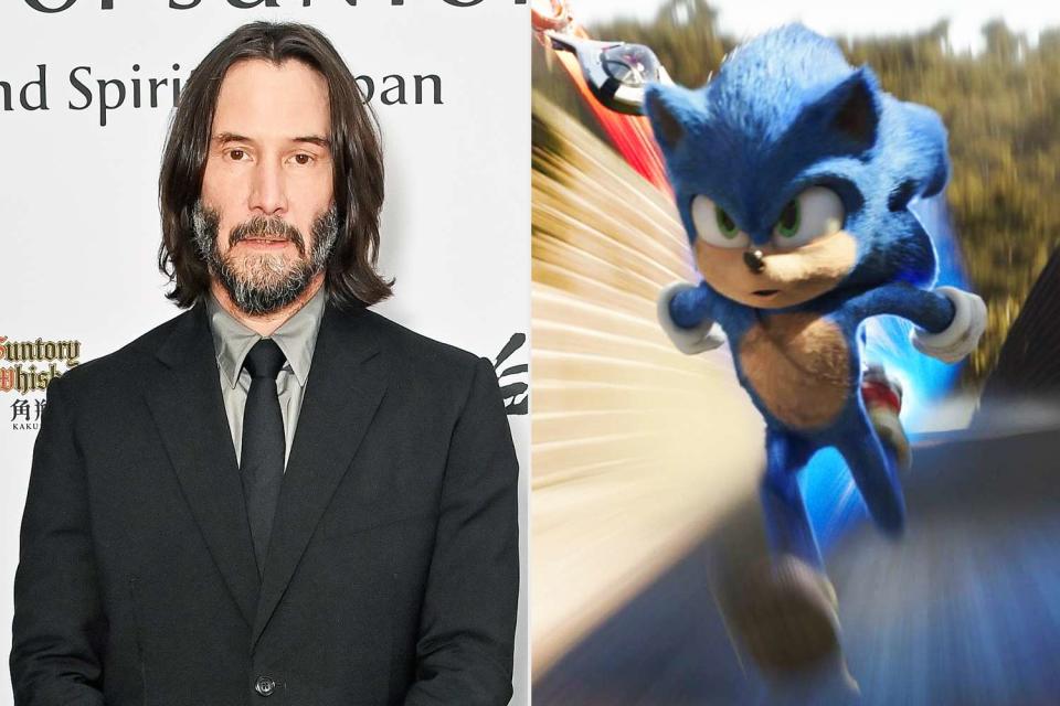 <p>Dave Benett/Getty Images for House of Suntory; Paramount/Kobal/Shutterstock</p> Keanu Reeves; "Sonic the Hedgehog"