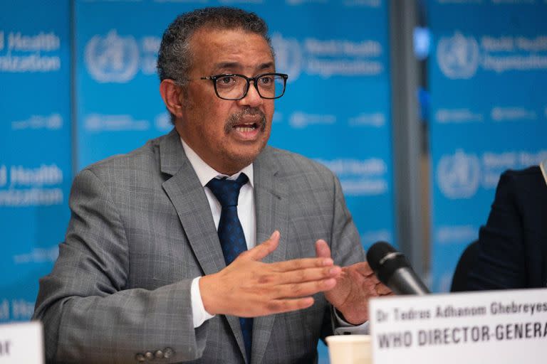 21/02/2020 El director general de la Organización Mundial de la Salud (OMS), Tedros Adhanom Ghebreyesus, durante la rueda de prensa diaria sobre el coronavirus Covid-19. 21 de febrero de 2020. POLITICA SALUD OMS