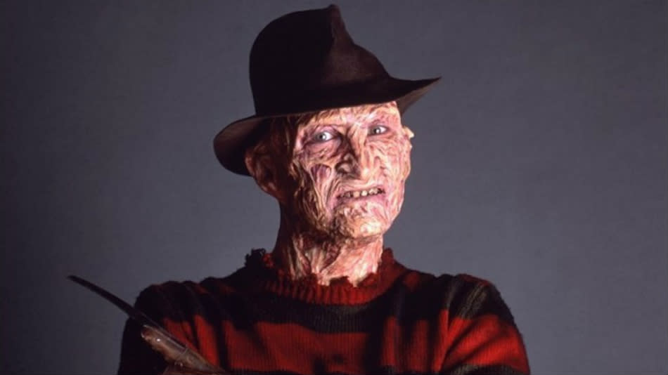 Robert Englund as Freddy Krueger, in the original A Nightmare on Elm Street franchise.