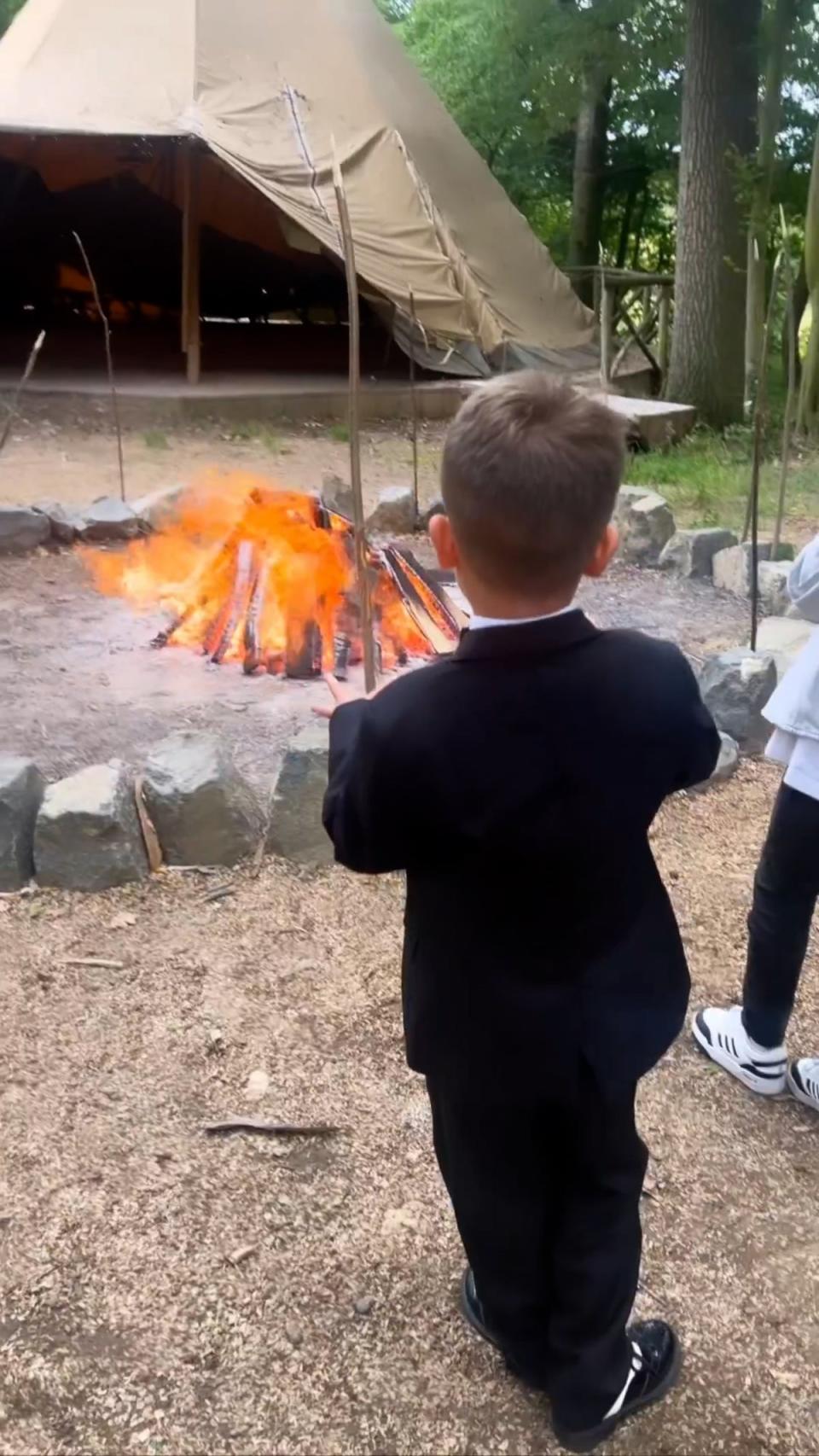 Chery’s son Bear looked dapper in a suit in one clip from the festivities (Instagram/ cherylofficial)