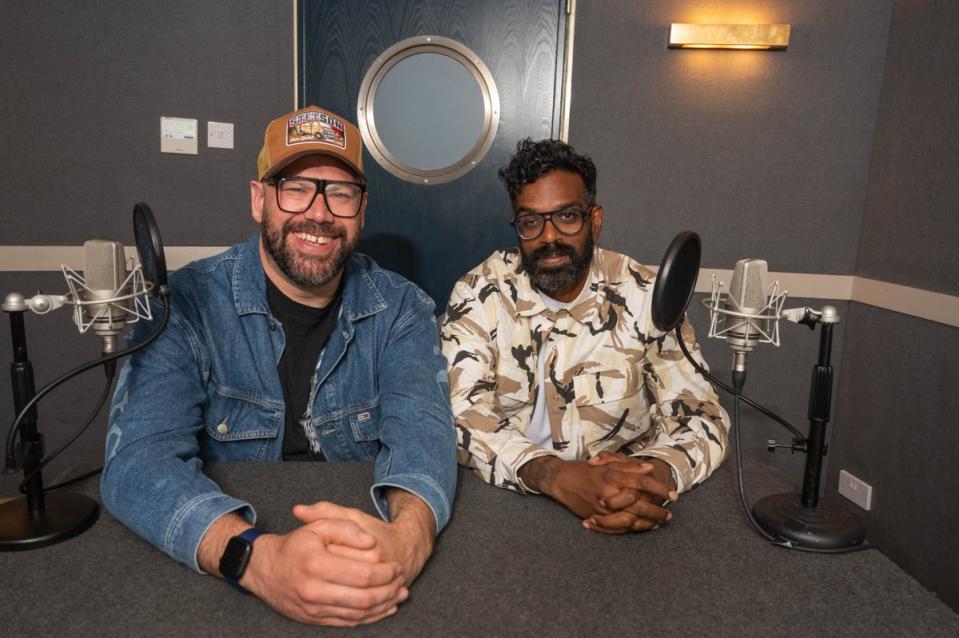 Tom Davis and Romesh Ranganathan — new pundits for Takeshi’s Castle (Amazon Prime / Academy PR)