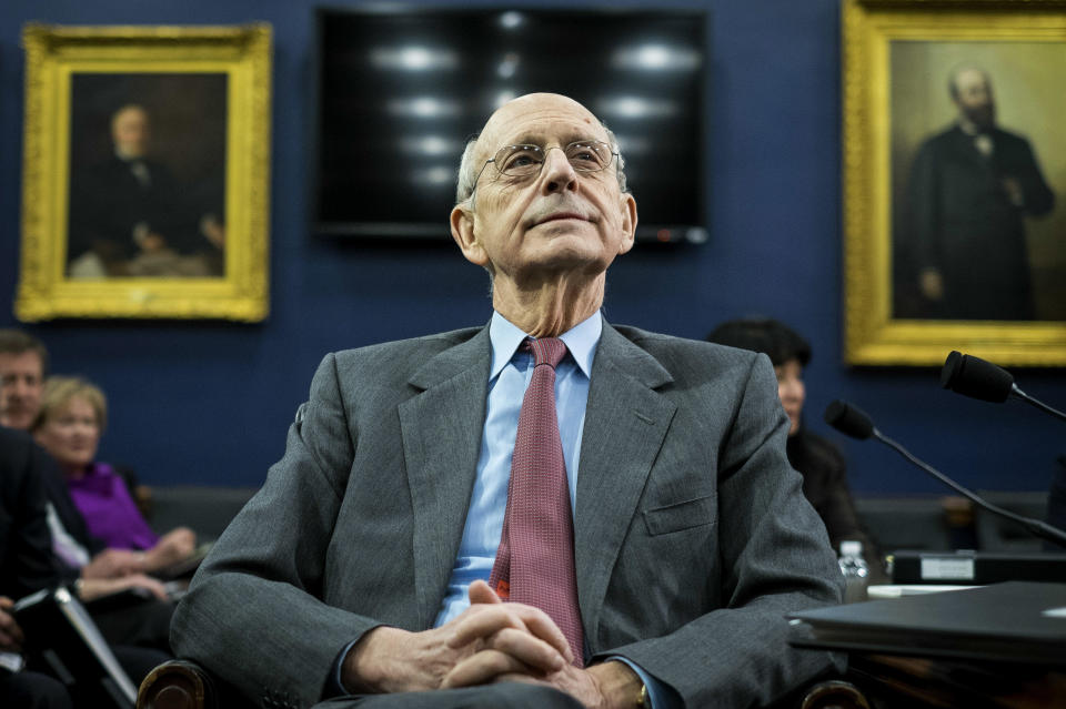 Supreme Court Justice Stephen Breyer waits for the start of a hearing on Capitol Hill in Washington, D.C., on Monday, March 23, 2015. / Credit: Pete Marovich/Bloomberg via Getty Images