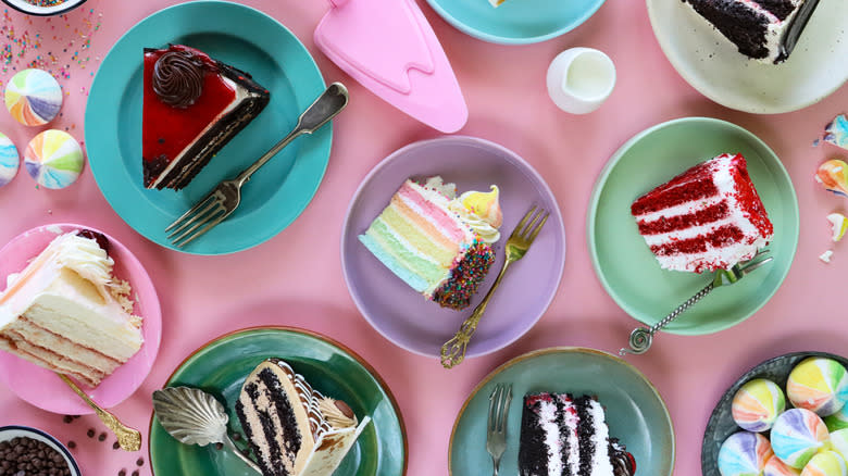Assortment of cake slices
