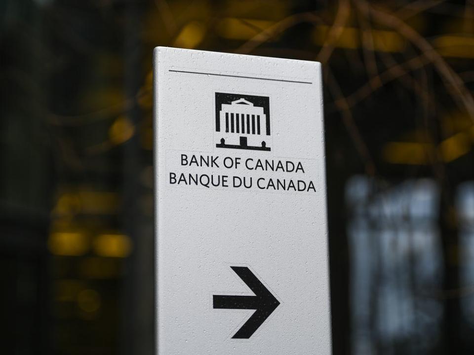  A sign for the Bank of Canada in Ottawa.