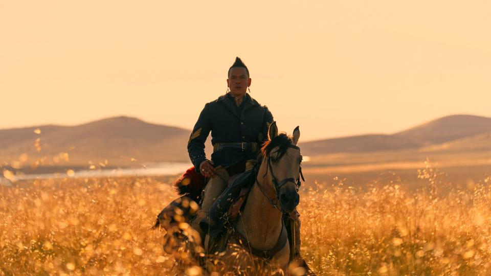 Tahlequah-born actor Chaske Spencer, who is Sioux, Nez Perce, Cherokee, Creek, French and Dutch, stars in the new Western series "The English." Members of the Pawnee Nation of Oklahoma worked as cultural consultants on the series, which is streaming on Amazon Prime Video.