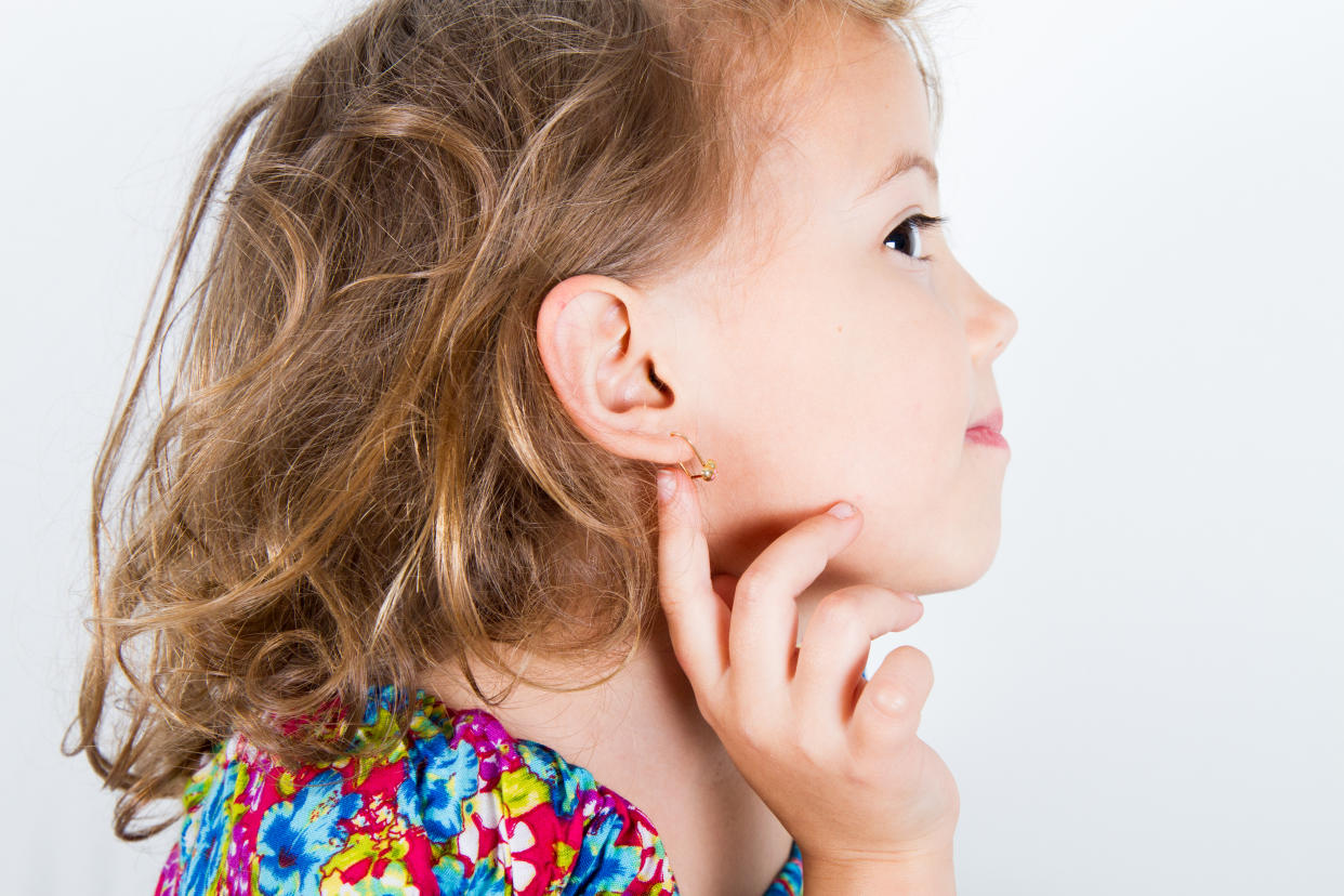 Do you think it’s ok to get your child’s ears pierced at age four? [Photo: Getty]