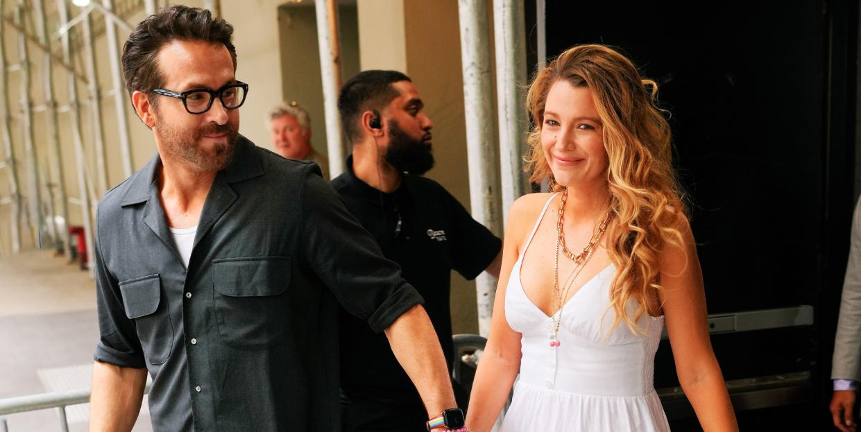 new york, new york   june 11 ryan reynolds and blake lively depart the beacon hotel on june 11, 2022 in new york city photo by gothamgc images