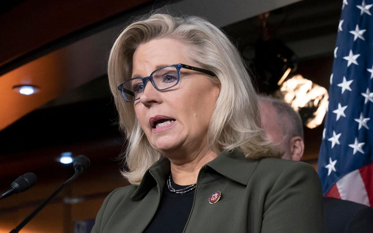 Ms Cheney serves as chair of the House Republican Conference, making her the third most important party figure in the House of Representative - J. Scott Applewhite/Ap