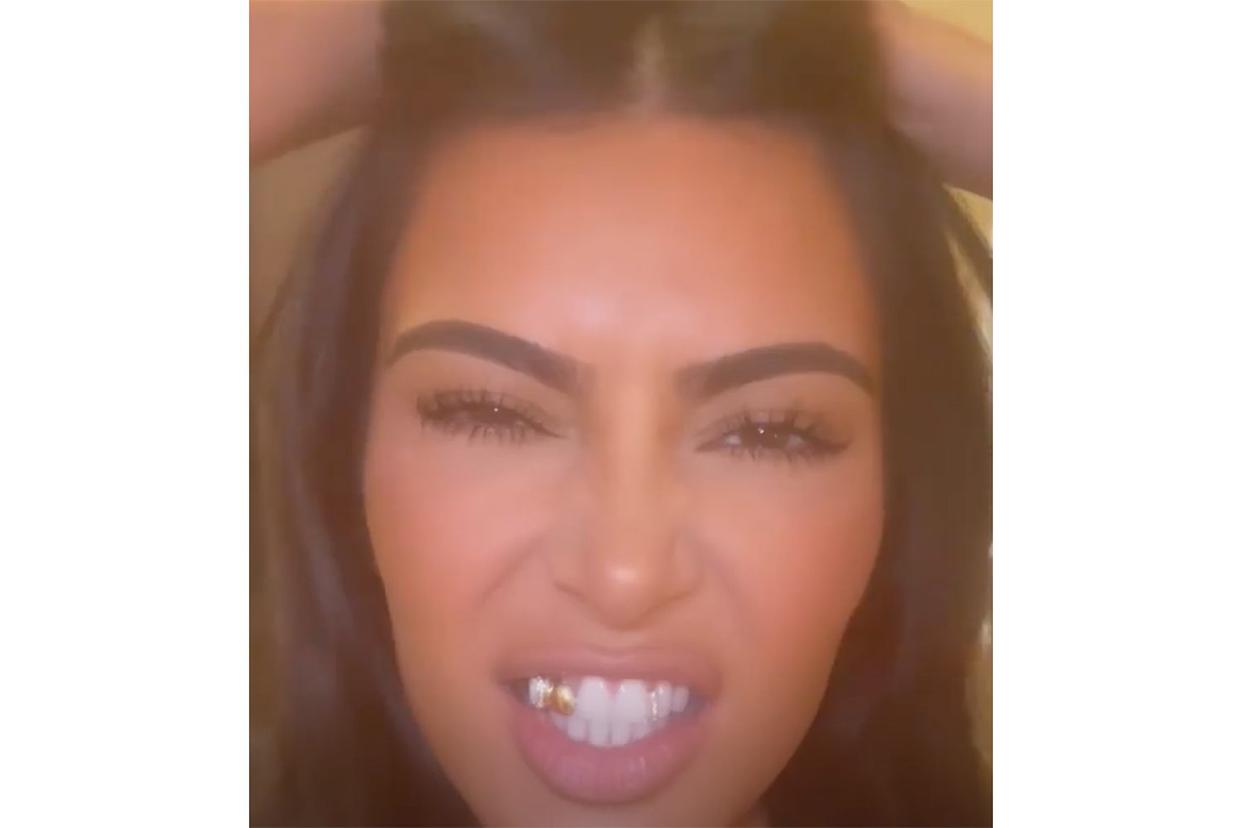 Kim Kardashian grills