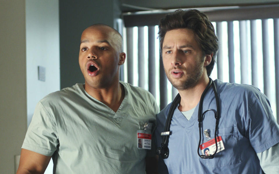 Donald Faison and Zach Braff in “Scrubs” - Credit: ©ABC/Courtesy Everett Collection