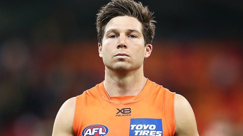 Toby Greene, pictured playing for the GWS Giants, will challenge his one-match ban at the AFL Tribunal.