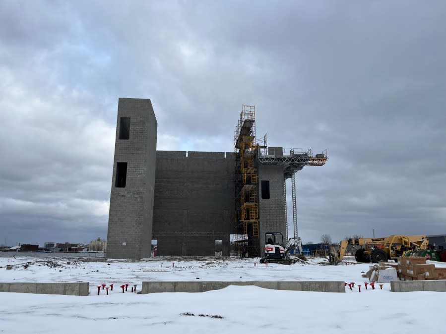 Work is underway at Adelaide Pointe in Muskegon. (Nov. 28, 2023)