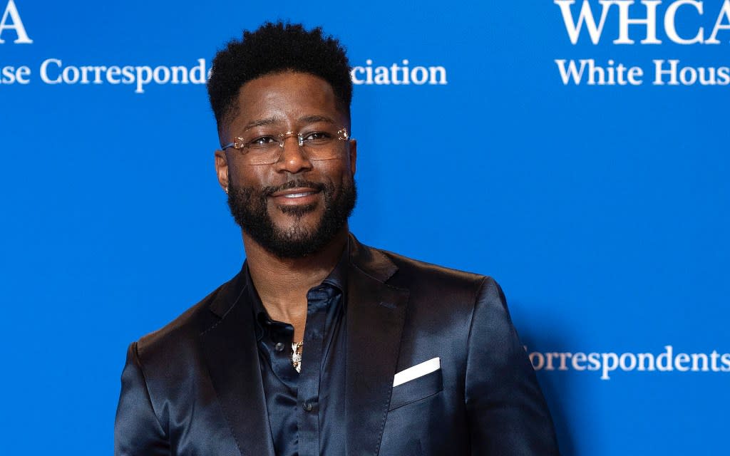 Television host Nate Burleson poses for photographers as he arrives at the annual White House Correspondents’ Association Dinner in Washington on April 29, 2023. (AP Photo/Jose Luis Magana, file)