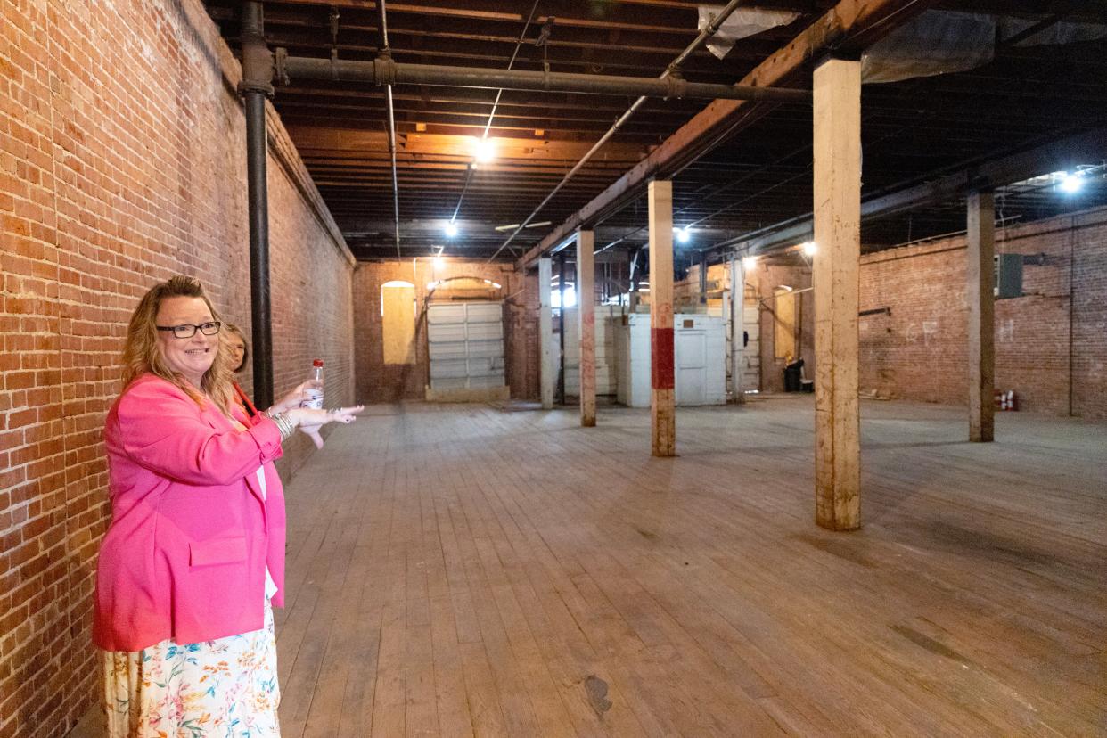 Executive Director Cindy Scarberry talks about the future home of the Oklahoma Opry in Oklahoma City, Tuesday, Aug. 29, 2023.