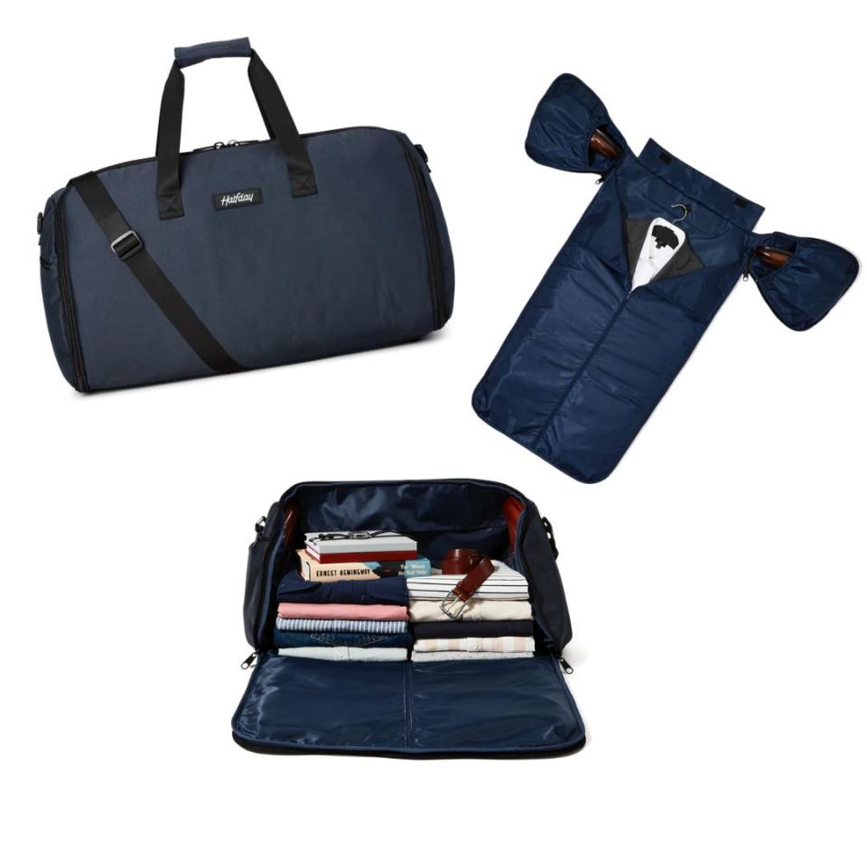 Even the most seasoned minimalist travelers struggle with bringing formalwear on the go. If you need to bring a suit to a wedding or conference, but don't want to bring a whole separate garment bag, this bag is frequently praised on the OneBag subreddit. Halfday's garment duffel is a sleek, easy-carry bag that rolls out in a garment bag and has a separate section for shoes. It's 