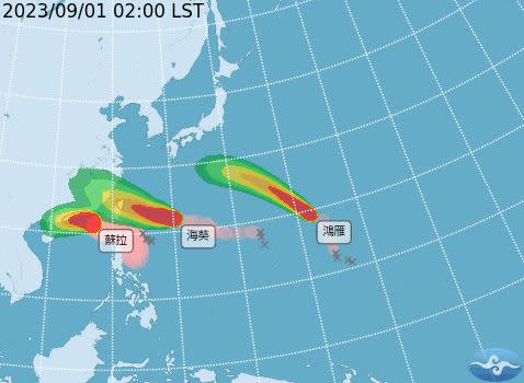 海葵持續增強，吳德榮預估3日登陸台灣東北部。（圖／翻攝自中央氣象局）