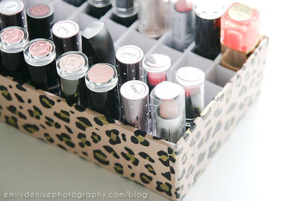 Make a Lipstick Organizer