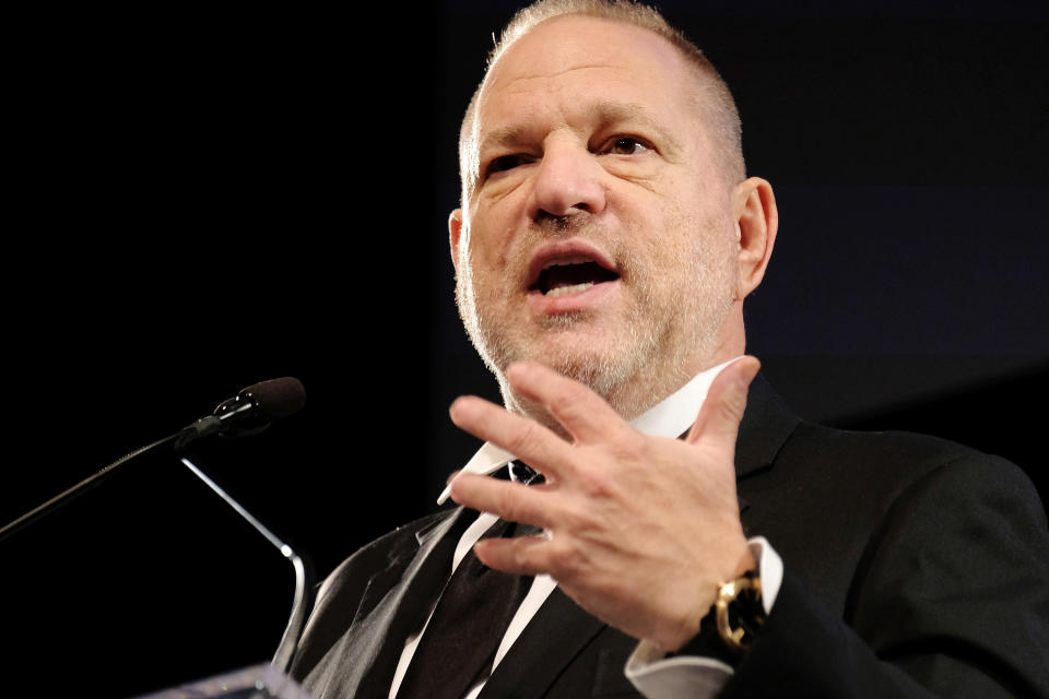 Harvey Weinstein speaks in New York City on May 4, 2017. (Photo: J. Countess via Getty Images)