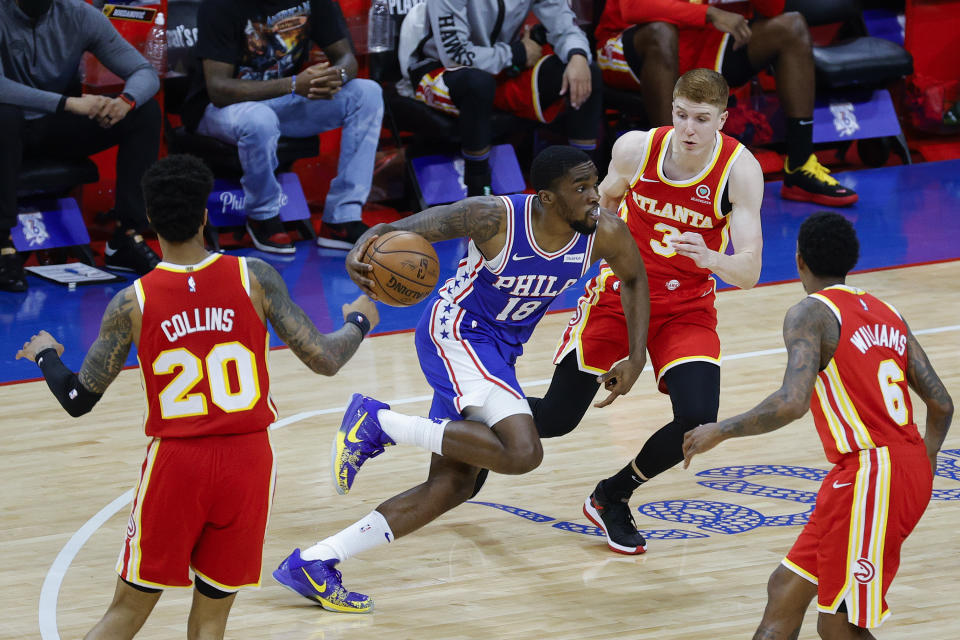 Sixers guard Shake Milton scored 14 second-half points off the bench to help swing Game 2 against the Hawks. (Tim Nwachukwu/Getty Images)