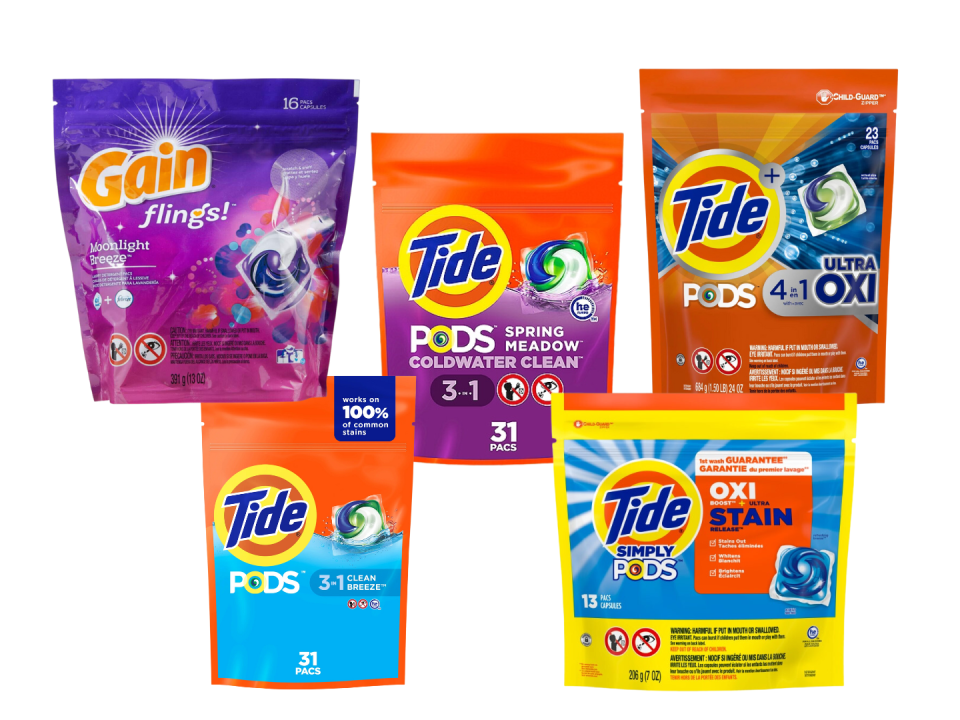 liquid laundry detergent pods bags from P&G recalled due to potentially damaged child-resistant packaging
