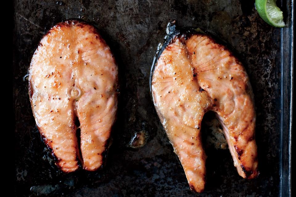 Miso-Glazed Salmon Steaks