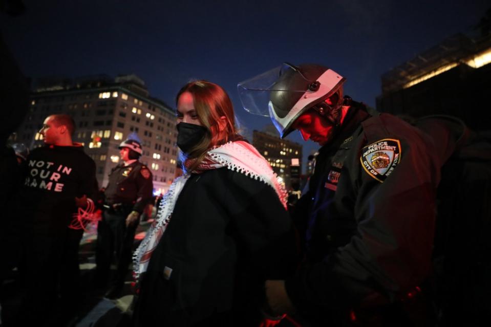 The protest was in Brooklyn near Sen. Chuck Schumer’s home. William C Lopez/New York Post