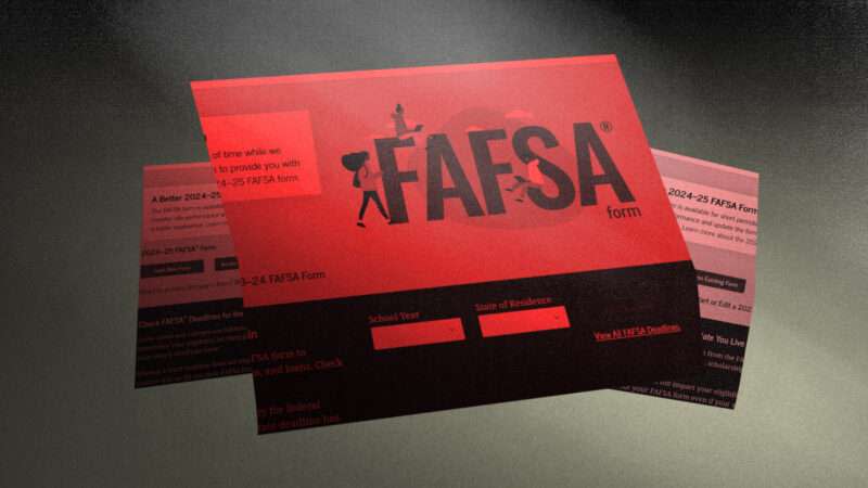 FAFSA form in red.