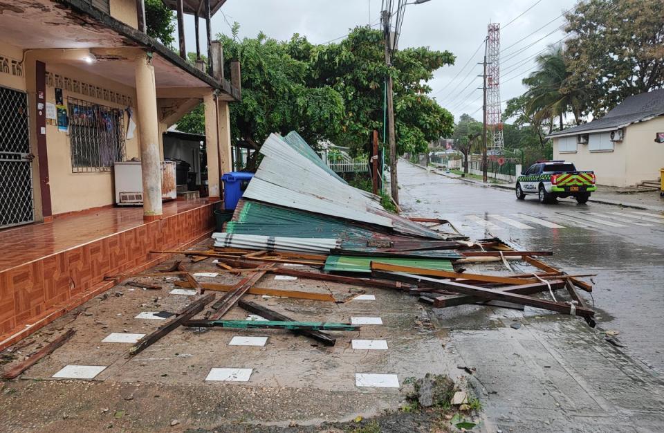 Debris from damaged homes on San Andres, a Colombian island in the southwest Caribbean (AP)