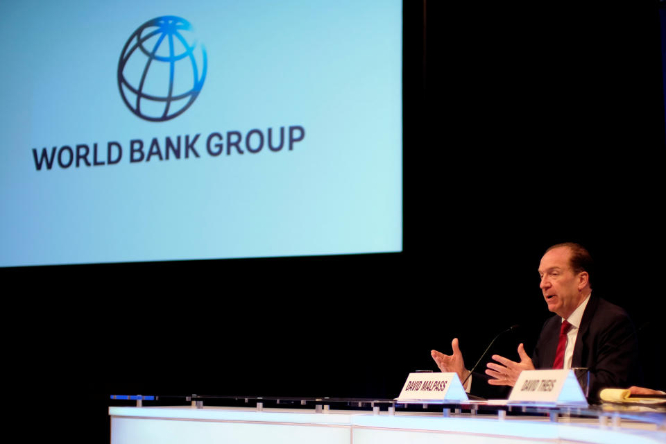 World Bank President David Malpass speaks during a news conference at the Spring Meetings of the World Bank Group and IMF in Washington, U.S., April 11, 2019. REUTERS/James Lawler Duggan