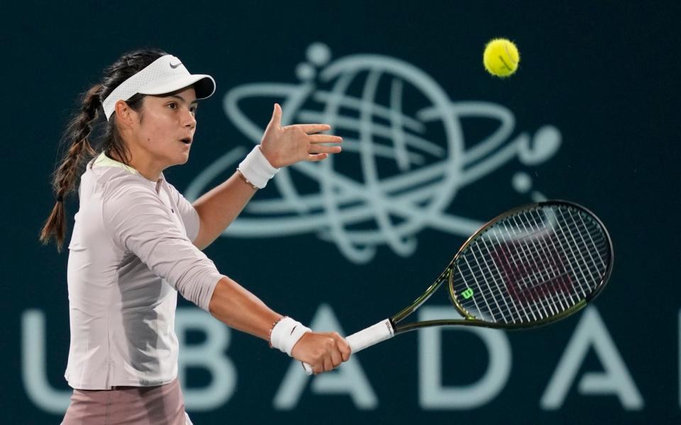 Emma Raducanu blasts past Marie Bouzkova to win Abu Dhabi opener
