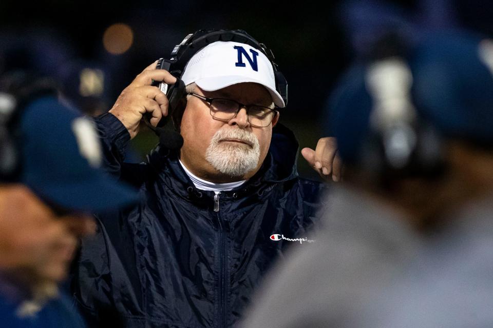 Niles coach Scot Shaw during the Niles vs. Paw Paw football game Friday, Oct. 20, 2023 at Niles High School.