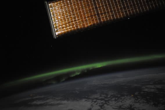 Una aurora boreal vista desde el espacio. (AP/NASA)