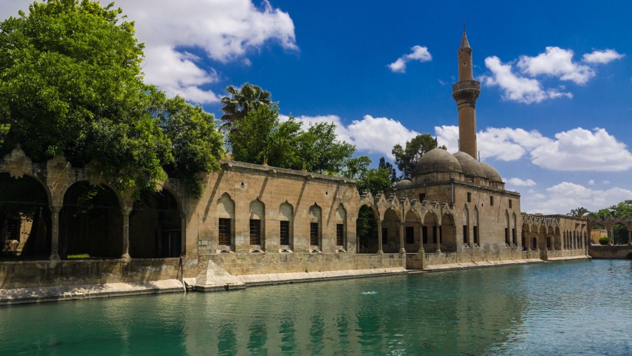  A view of Holy Lake in Urfa, Turkey. 