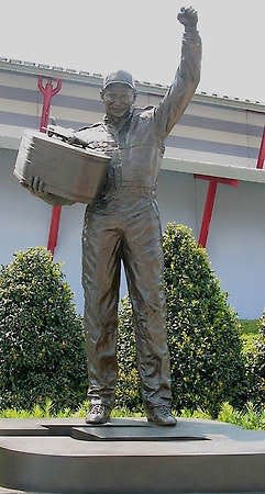 The Dale Earnhardt statue outside Daytona International Speedway.