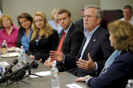 Potential 2016 Republican presidential candidate and former Florida Governor Jeb Bush speaks at a business roundtable in Portsmouth, New Hampshire May 20, 2015. REUTERS/Brian Snyder/Files