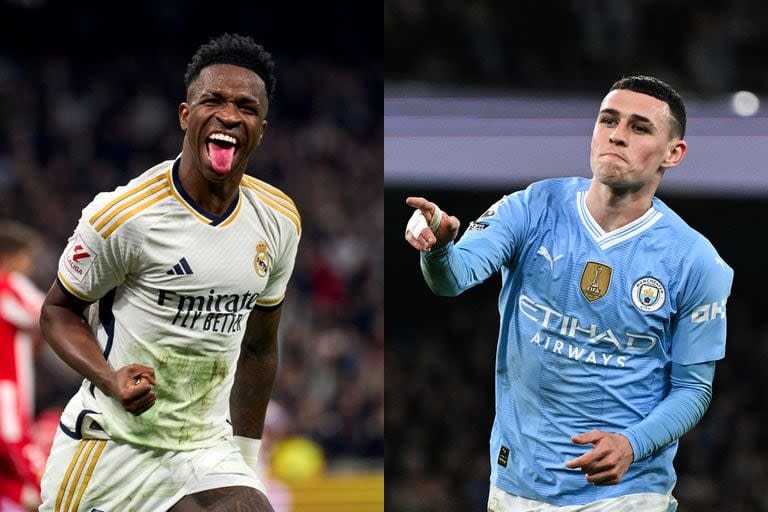 Vinicius Jr. y Phil Foden, figuras de Real Madrid y Manchester City, serán titulares en la ida de los cuartos de final de la Champions