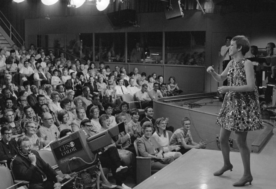 <div class="inline-image__caption"><p>Carol Burnett interacting with the audience of <em>The Carol Burnett Show</em> in 1967</p></div> <div class="inline-image__credit">CBS Photo Archive</div>