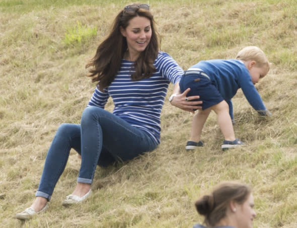 Mandatory Credit: Photo by Tim Rooke/REX Shutterstock (4848276au) Catherine Duchess of Cambridge and Prince George British Royals at Beaufort Polo Club, Gloucestershire, Britain - 14 Jun 2015  