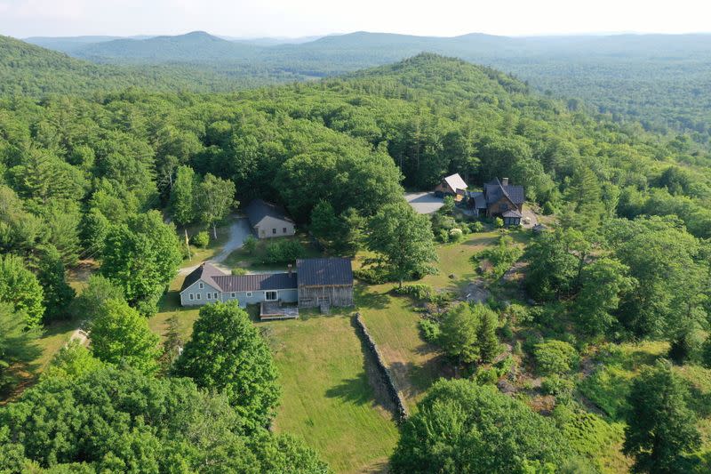 Aerial view of the property where Ghislaine Maxwell was arrested by the FBI is seen in Bradford